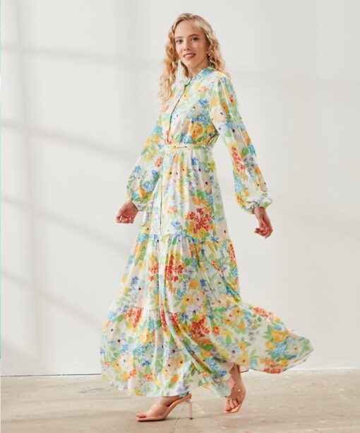 Robe longue à imprimée