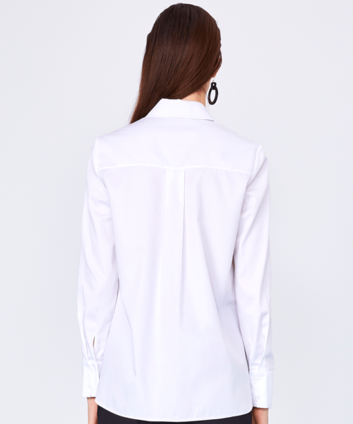 Chemise Satin Coton Blanc