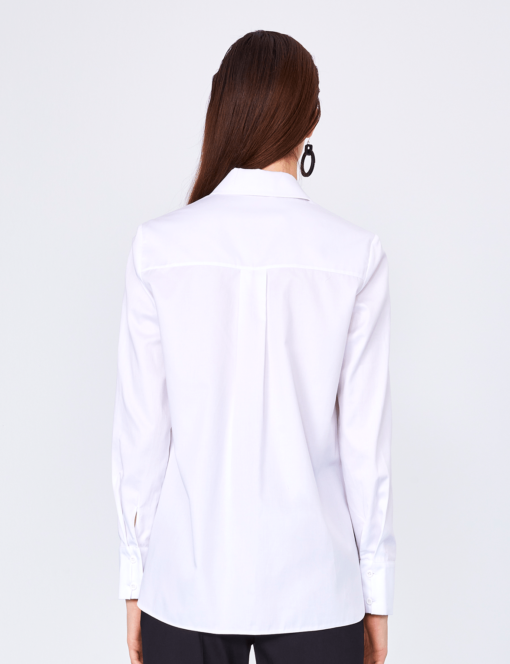 Chemise Satin Coton Blanc